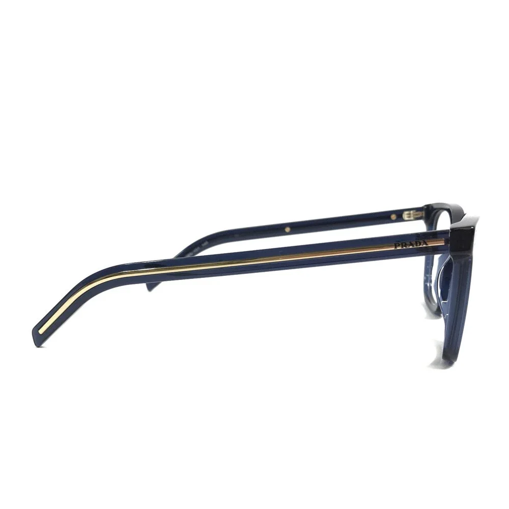 Prada Eyeglasses Frames VPRB11 08Q-1O1 Transparent Blue Gold Square 50-20-145
